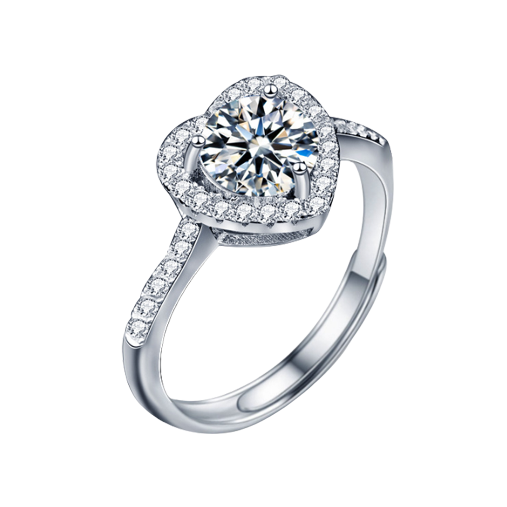 Moissanite Heart Ring