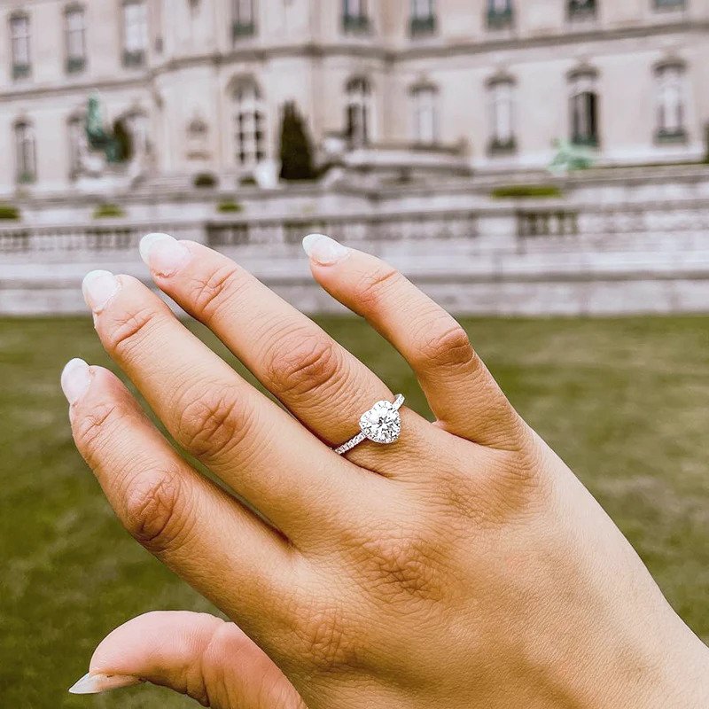 Moissanite Heart Ring