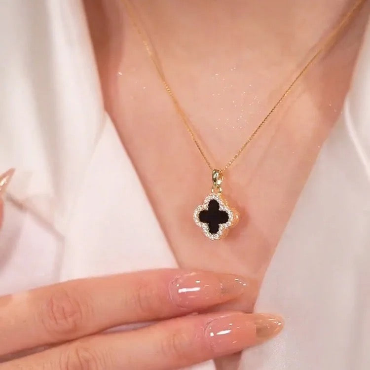 Double sided clover necklace