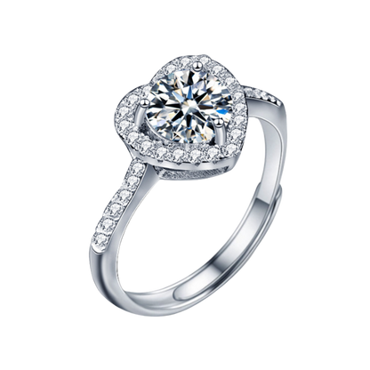 Moissanite Heart Ring