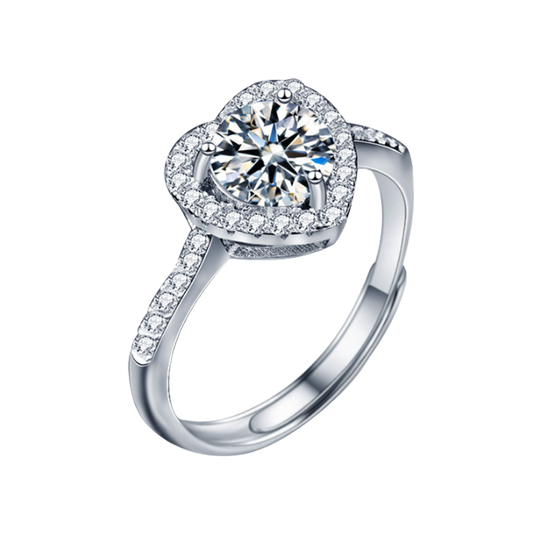 Moissanite Heart Ring