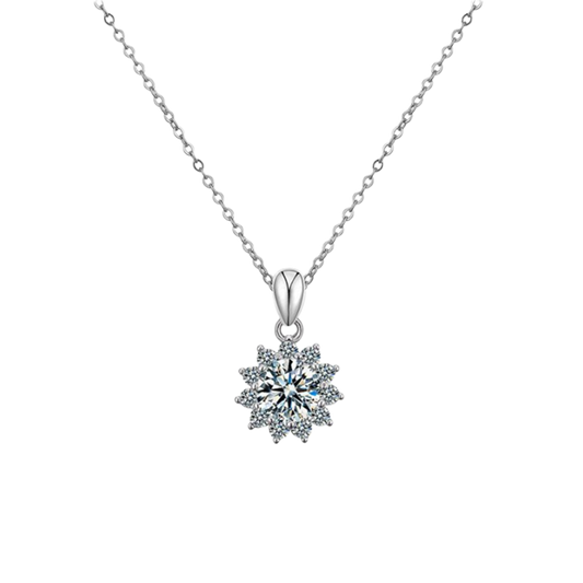Moissanite Sunflower Necklace