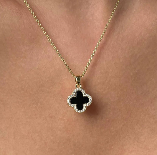 Double sided clover necklace