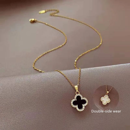 Double sided clover necklace