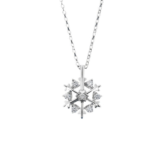 Rotatable Snowflake Necklace