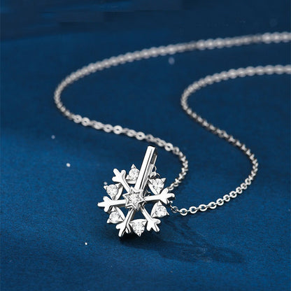 Rotatable Snowflake Necklace
