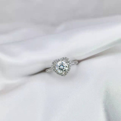 Moissanite Heart Ring