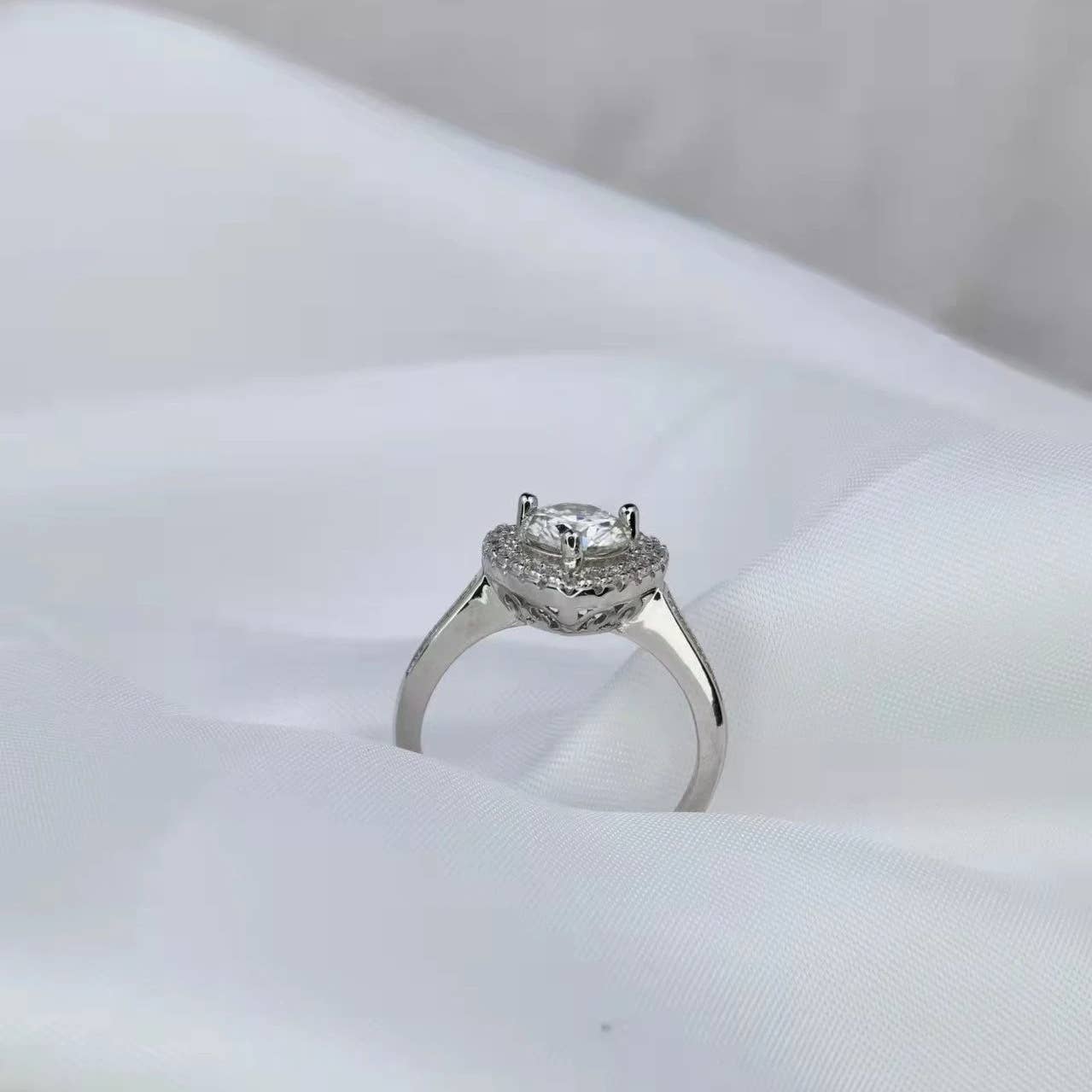 Moissanite Heart Ring