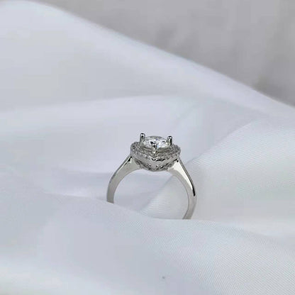 Moissanite Heart Ring