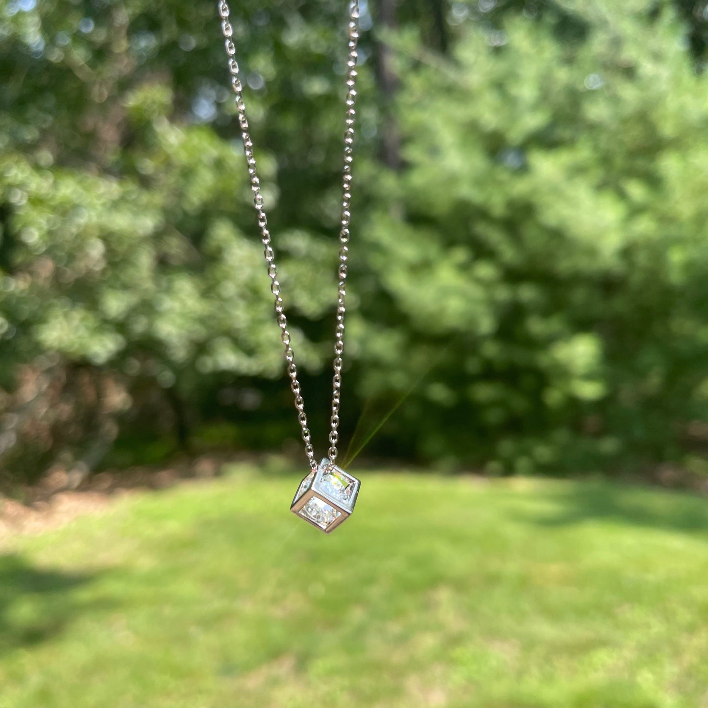 Cube Diamond Necklace