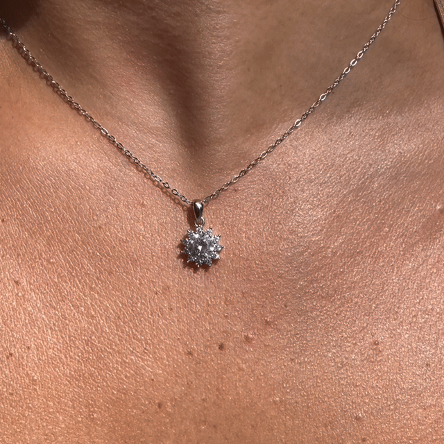 Moissanite Sunflower Necklace